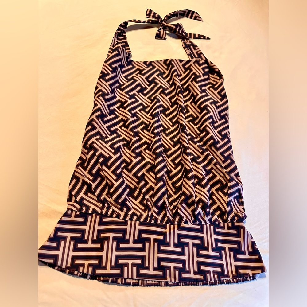 Express Women’s Geometric Halter Top in Brown and Cream, XS, NWT